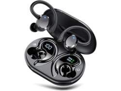 Auriculares Deportivos Negros Bluetooth 5.4 68h Pantalla Led 4 Micrófonos Enc Ip7 Clips