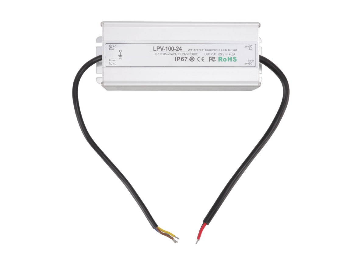 Fuente De Alimentación Con Transformador De Voltaje Constante, Resistente Al Agua Ip67 Para Controlador Led De 100 W, 24 V Y 4,5 A.