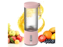 Exprimidor Eléctrico Pequeño Portátil De 450ml Recargable Para Frutas Verduras Batidos Smoothies Veanxin (rosa)