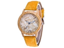 Reloj De Pulsera Para Mujer Estilo Moda Estudiante Con Movimiento De Cuarzo Amarillo