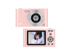 Nueva cámara digital retro 4K de nivel básico con sensor CCD. Excelente opción para regalar una tarjeta de memoria rosa de 32 GB con lector de tarjetas Sfushos.