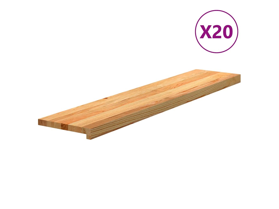 Maison Exclusive - Peldaños De Escalera 20 Uds Madera Maciza Roble Marrón Claro