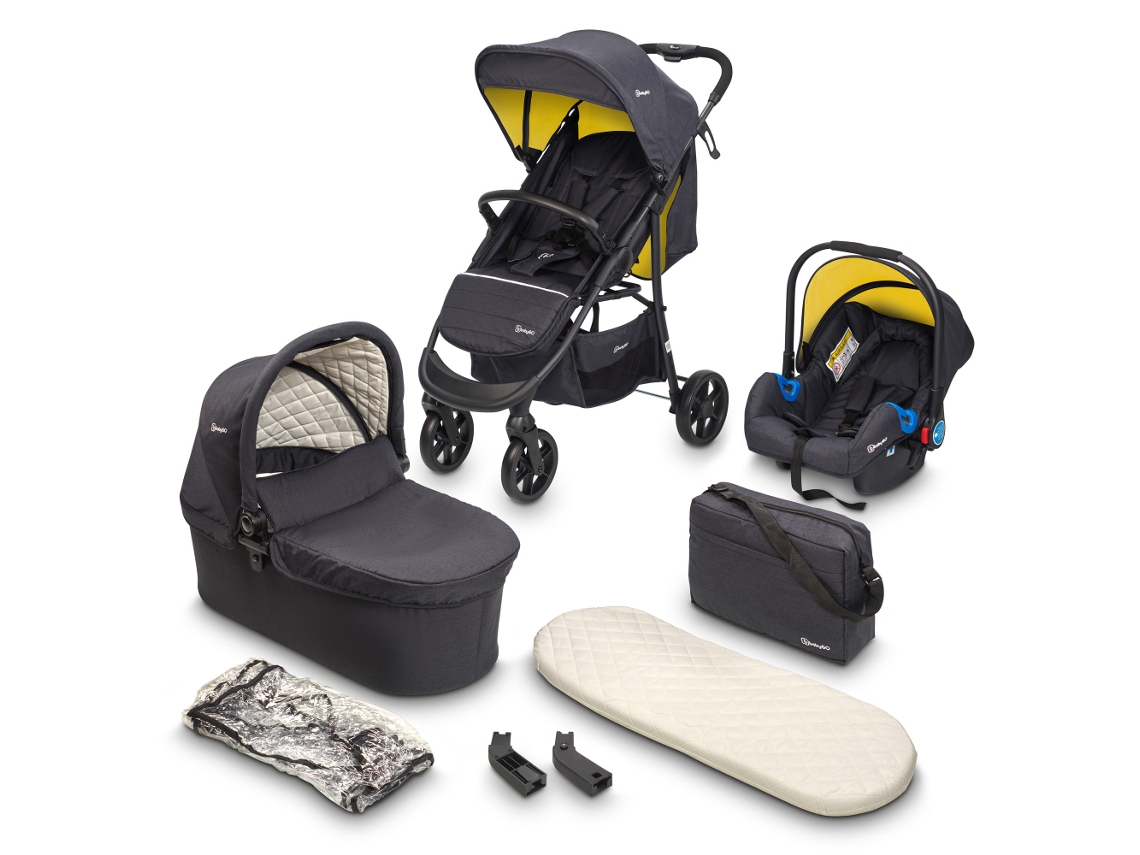 Cochecito 3 en 1 Babygo Style color mostaza
