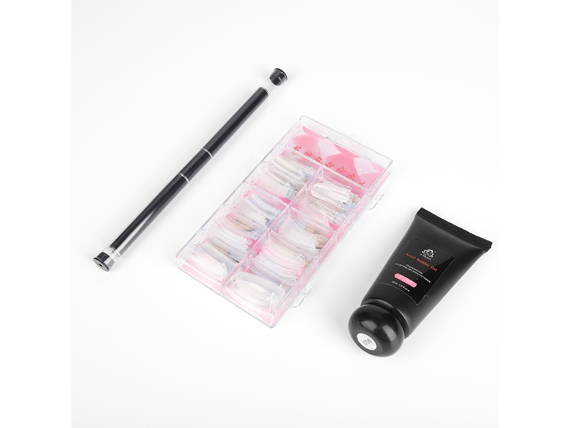 Rebe-set De Moldes E Gel Construtor Uv Para Extensões De Unhas Com Cola Arte De Unhas Rosa