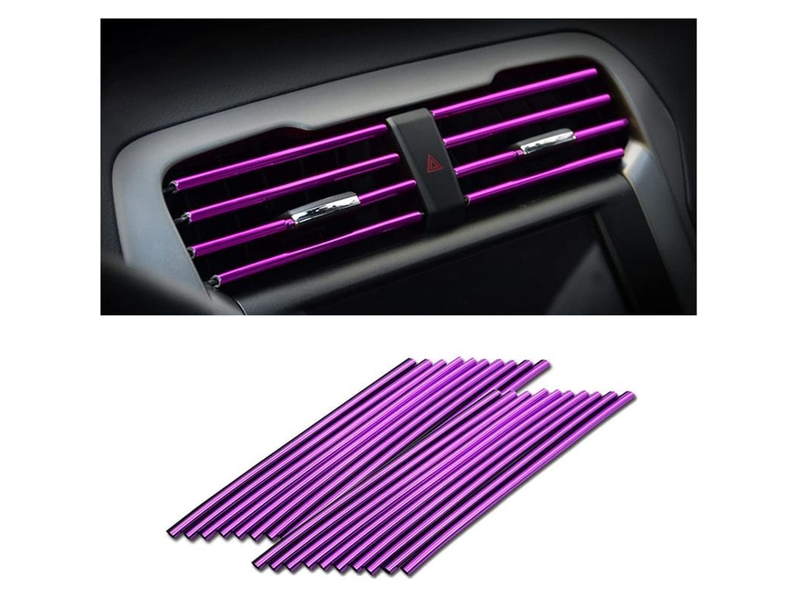 20 piezas de flecos decorativos para la rejilla de ventilación del aire acondicionado del coche: universales, impermeables y flexibles.