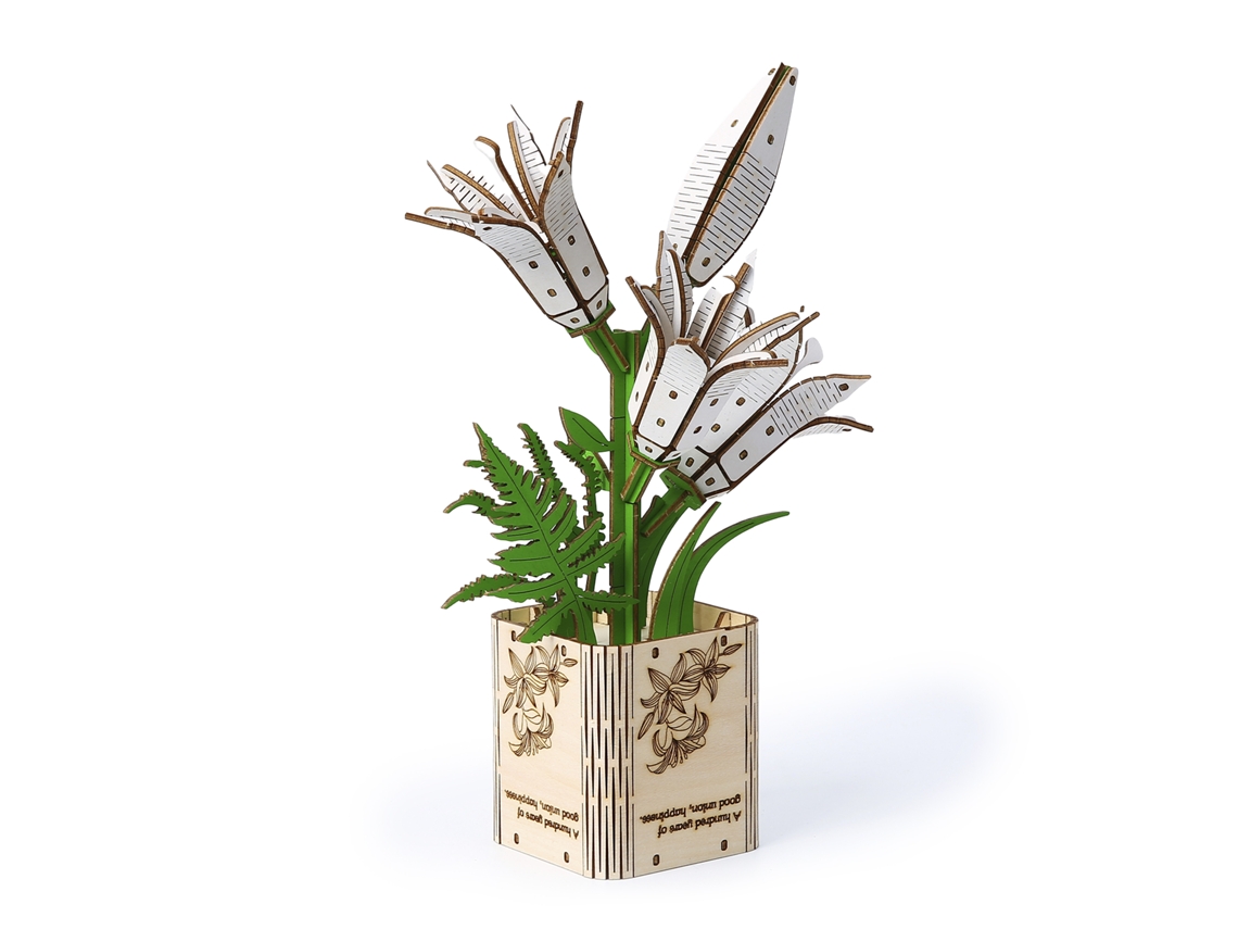 Maqueta De Madera 3d, Diseño De Lirio. 136 Piezas.