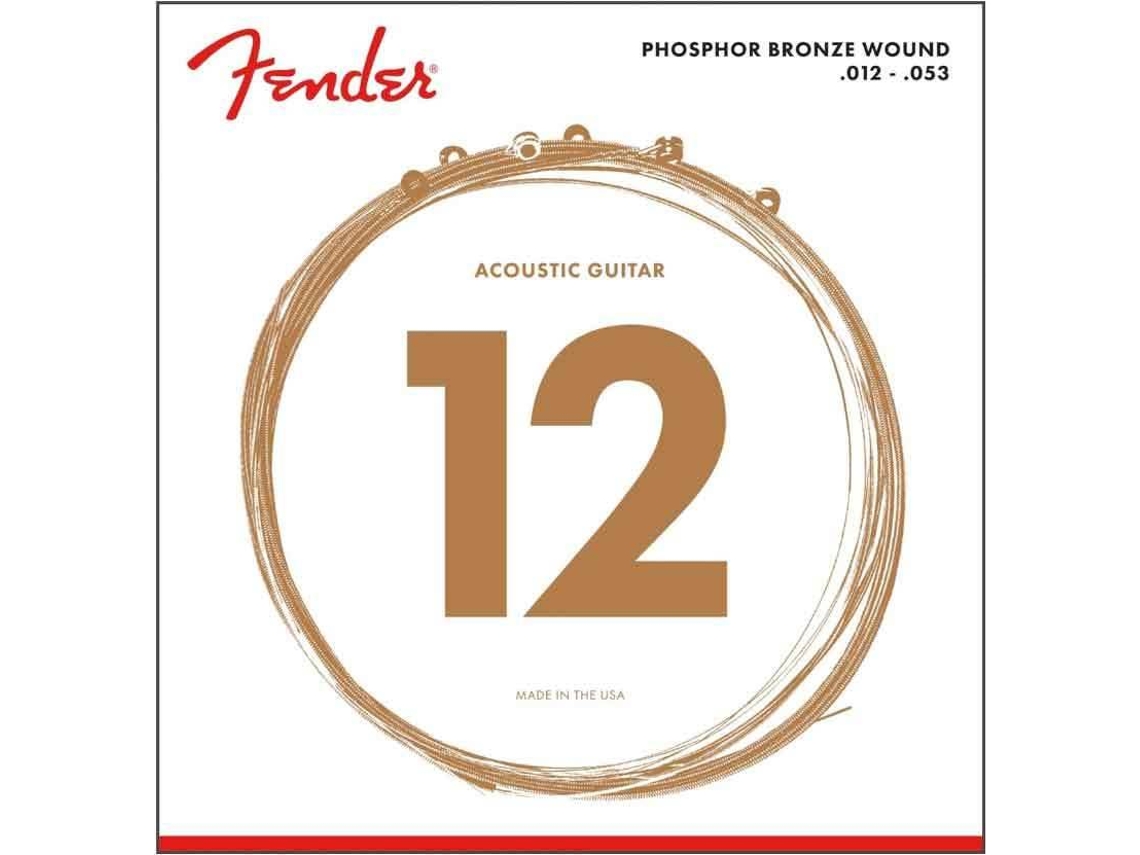 Cuerdas de Guitarra Acústica FENDER 60L (Calibre: .012/.016/.024/.032/.042/.053 - Bronce Fosforado)