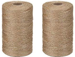 RNEMITERY Cuerda de Yute Natural 200m/2 Carretes para Envoltorio de Regalo, Decoración de Boda, Jardín, Manualidades DIY