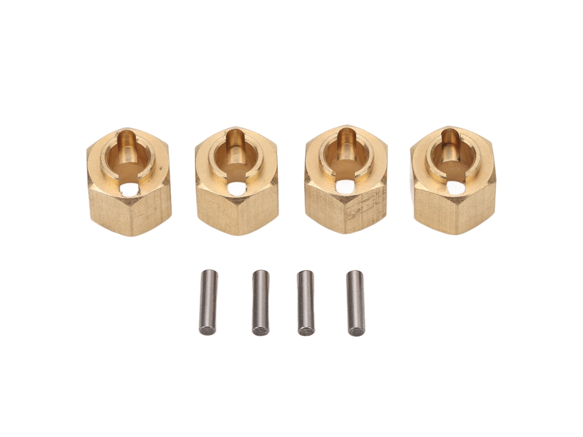 Ymsl 4 Piezas Adaptador De Cubo Hexagonal De Latón Para Traxxas Trx4m 1/18 Escala Coche Crawler Accesorios 6mm Hxl