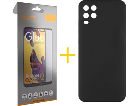 Kit Funda + Protector de Pantalla Xiaomi Mi 10 Lite ACCETEL Liso Negro