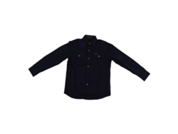 Camisa Informal De Manga Larga Para Hombre, De Algodón, Con Bolsillo, Talla Xxl, Azul Oscuro.