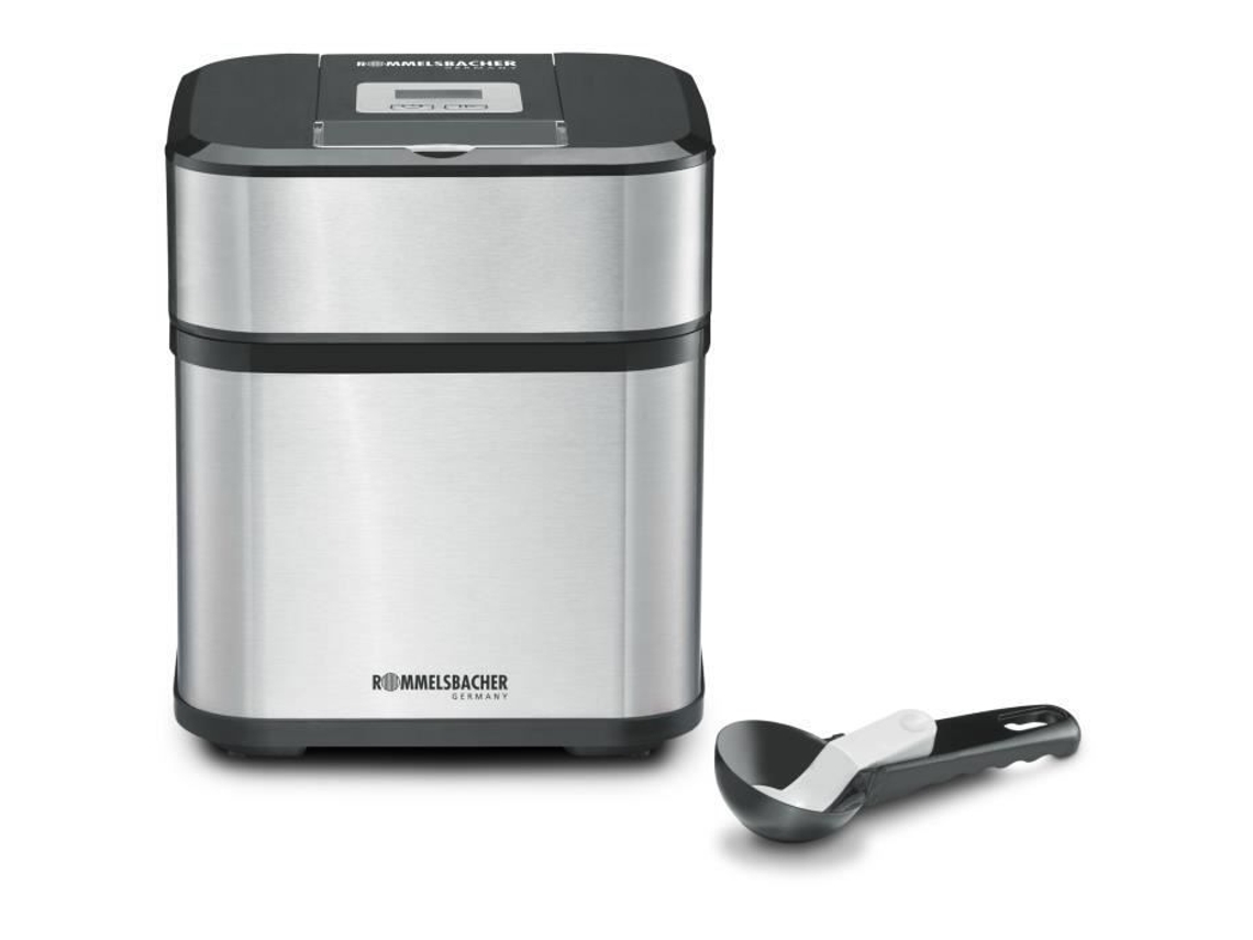Máquina para hacer helados Im 12 Heladera tradicional 1 5 L Negro Acero inoxidable ROMMELSBACHER