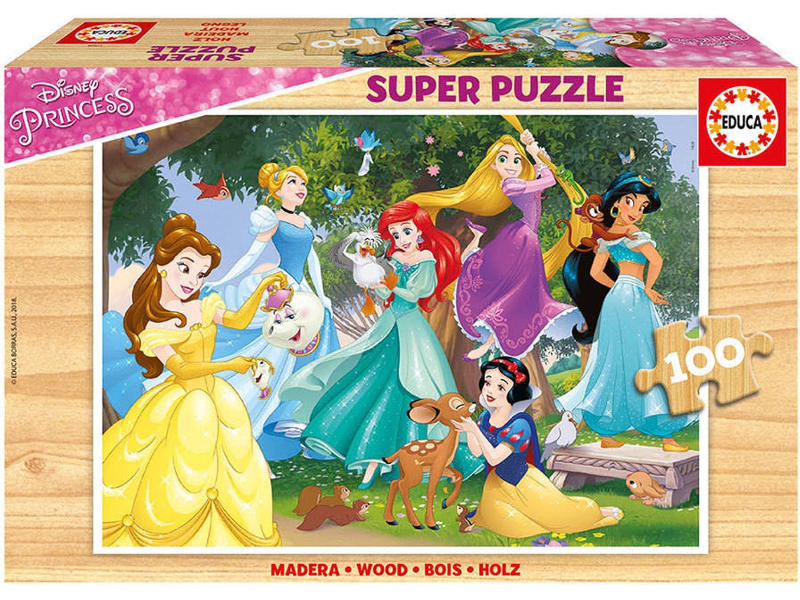 Puzzle EDUCA Super Puzzle de Madera 100 Disney Princess (Edad Mínima: 3 Años - 100 Piezas)