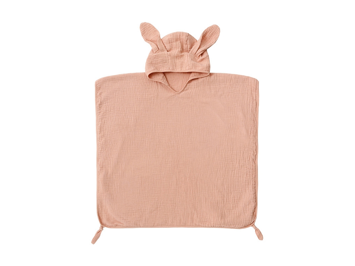 Toalla Infantil Con Capucha, De Algodón, 4 Capas, Absorbente, Con Estampado De Gato Y Orejas Rosas.