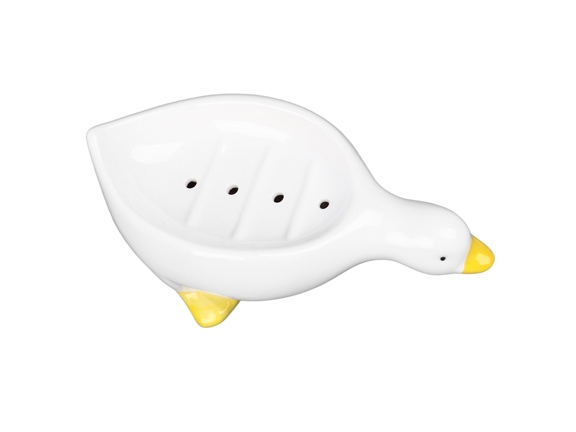 Plato De Jabón Cerámico De Pato Auto Drenante, Porta Jabón Animal Cerámico