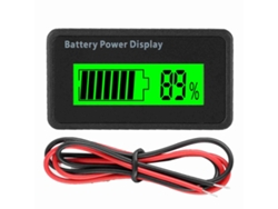 Medidor Universal De Voltaje Y Capacidad De Batería De 12-48 V Con Iluminación Verde E Indicador De Potencia.