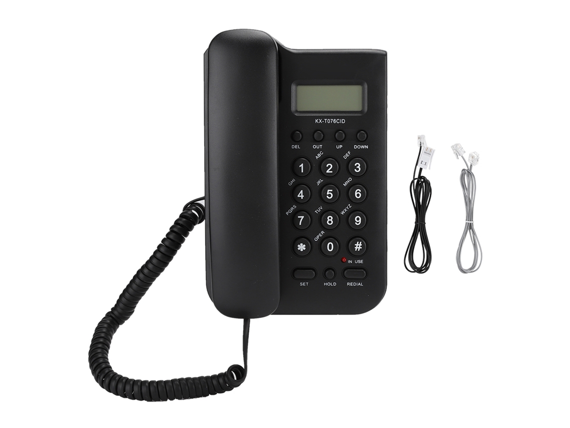 Teléfono Fijo Con Cable Kx T076 Para Hogar Y Oficina Con Línea Telefónica Del Reino Unido, Color Negro.
