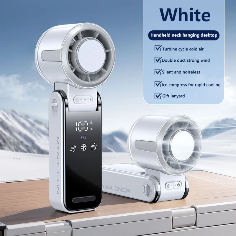 (blanco, Frío) Ventilador De Turbina De Enfriamiento, Alta Velocidad, Potente Carga Eléctrica Usb Pantalla Digital Led