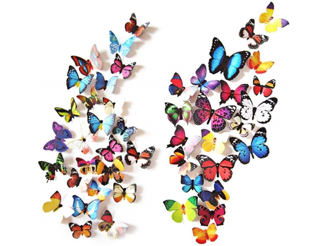 80 piezas de adhesivos de mariposas 3D, decoración para habitación o sala Kofihety