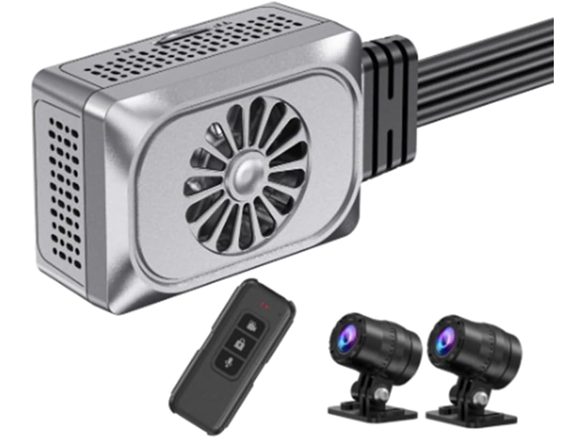 Cámara Wifi Para Motocicleta Sin Pantalla, Ultra Hd 2k + Gps Dvr 1440p, Grabadora De Salpicadero Con Doble Lente Resistente Al Agua.