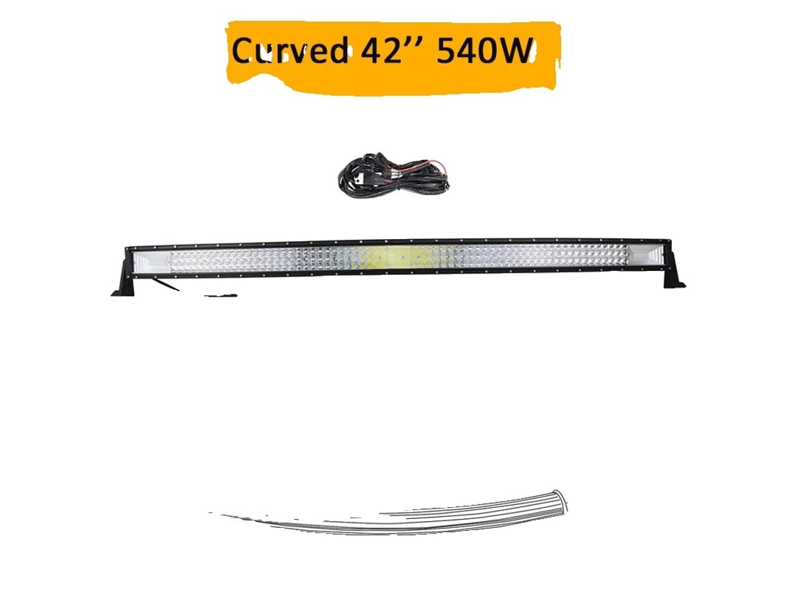 Barra de luz LED, diseño curvo, múltiples opciones de longitud, 42 pulgadas con cableado OEM