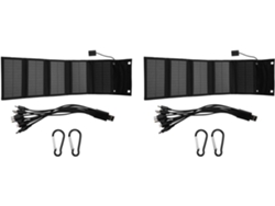 2 Paneles Solares Usb Plegables De 12 W, Portátiles E Impermeables.