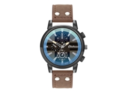 Reloj De Cuarzo Para Hombre Con Correa De Piel Sintética Y Esfera De Tres Subesferas, Estilo Moderno.