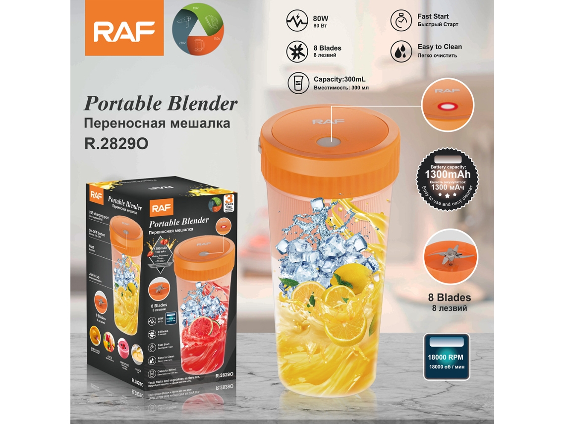 (naranja) Exprimidor De Estándar Europeo - Licuadora Eléctrica Portátil Multifuncional Recargable Por Usb - Licuadora