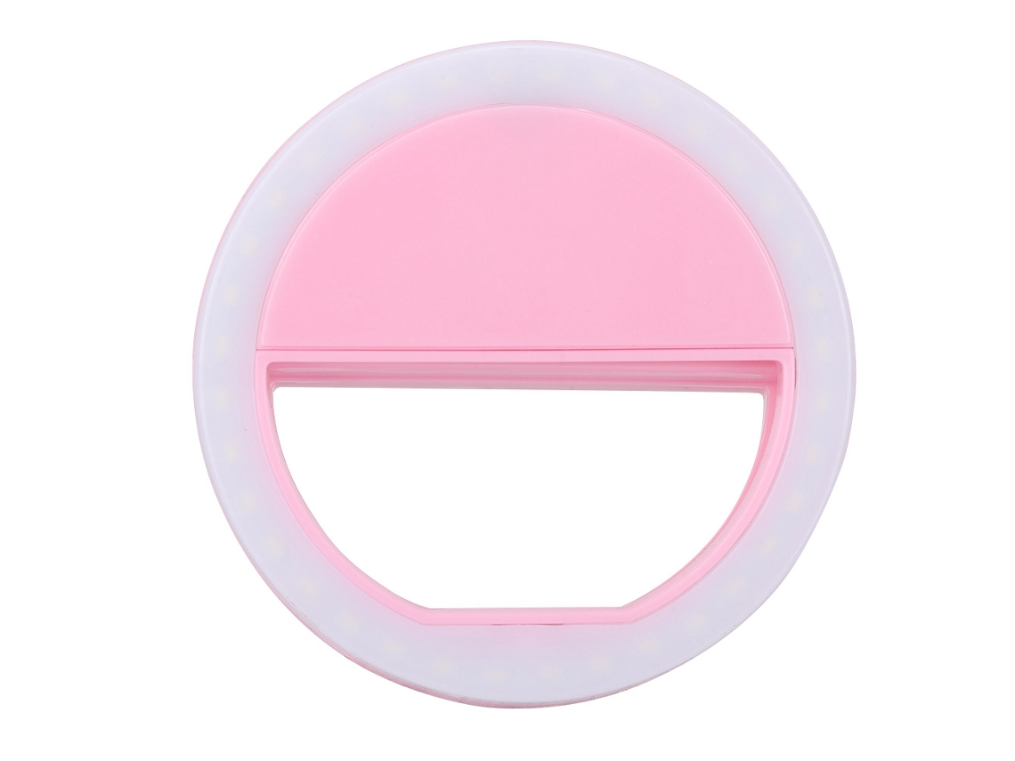Luz De Anillo Led Portátil Con Clip Para Teléfono, Lámpara Para Selfies Para Iphone, Color Rosa