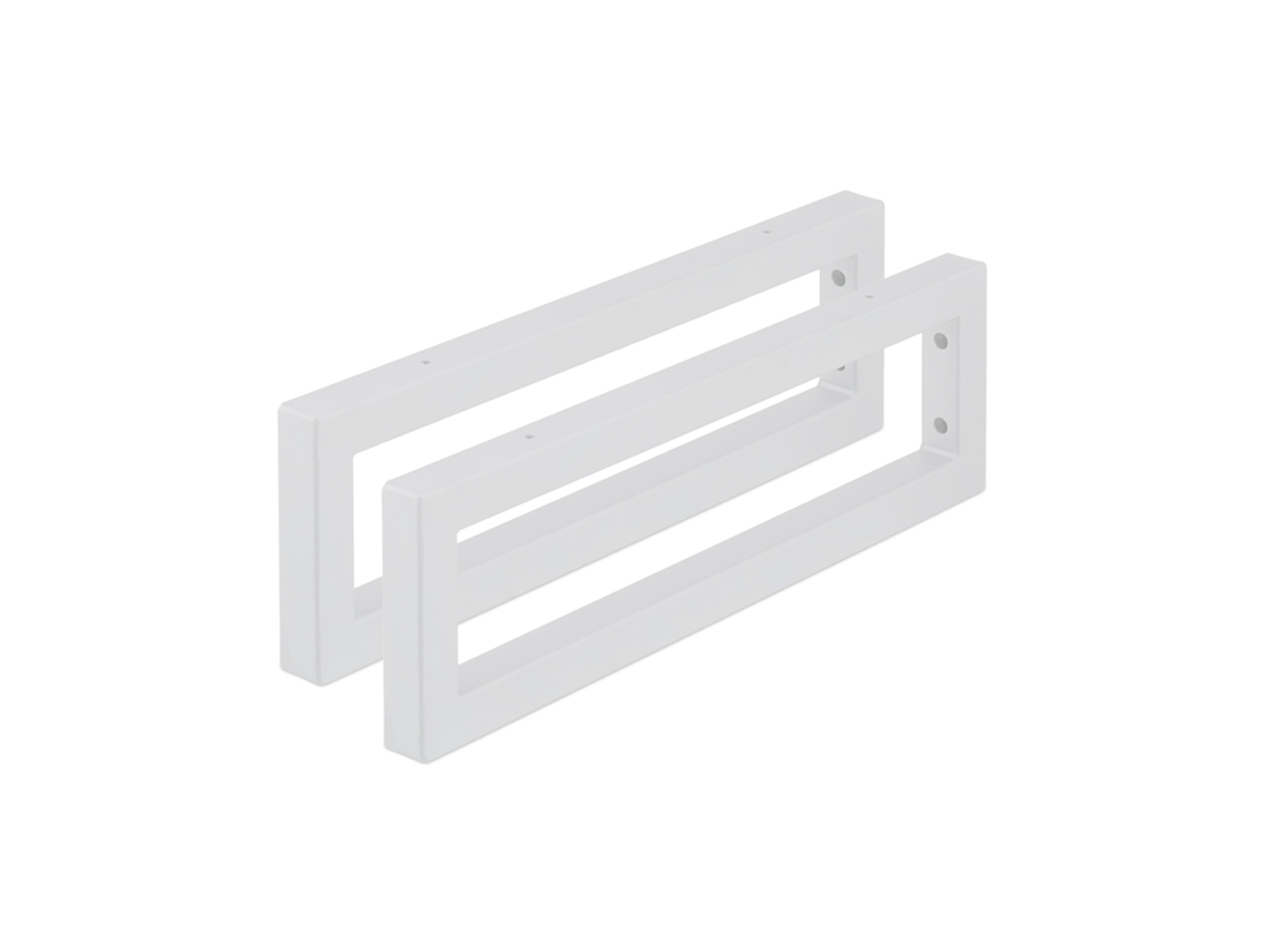Relaxdays Escuadras Repisa, Set De 2, 50 Cm, Soportes Estante, Lavabo Pared, Acero, Sujeta Baldas Rectangulares, Blanco