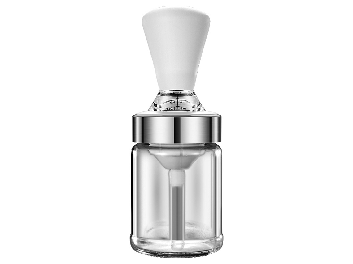 Botella De Aceite De Vidrio Con Cepillo De Silicona Y Dispensador De Vaso Medidor Para Barbacoa, Freír, Asar Y Acampar.