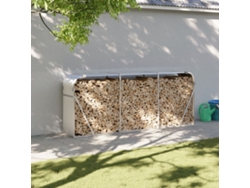 Estante para leña | Leñero 234x45x100 cm Acero Galvanizado Plateado Wsd166394 Lovely Home