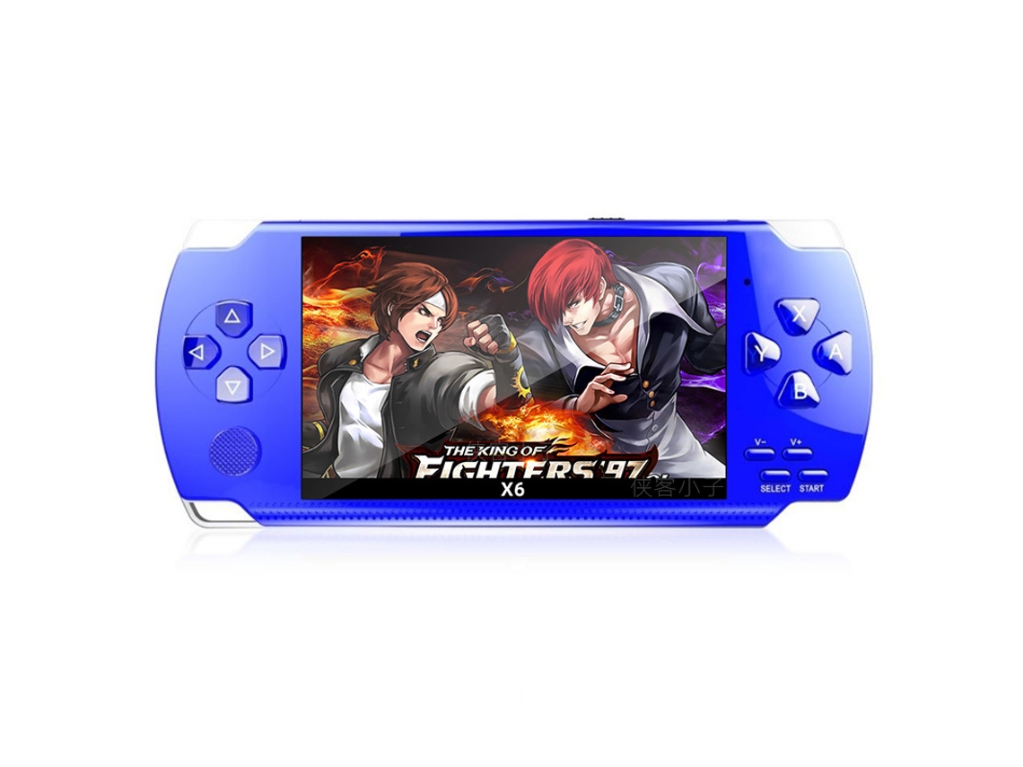 Consola portátil YUNZII PSP de 4,3 pulgadas Arcade X6 FC Electrónica GBA NES Azul Sin Función de Cámara