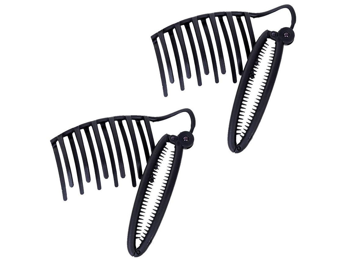 2pcs Pinza De Pelo Para Moño Rápido French Twist Peine Clips Para Updo Diy Mujer
