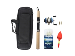 Mali kit de Vara de Pesca no Gelo Completo 70cm com Mochila Molinete Isca Anzol e Acessórios Portátil