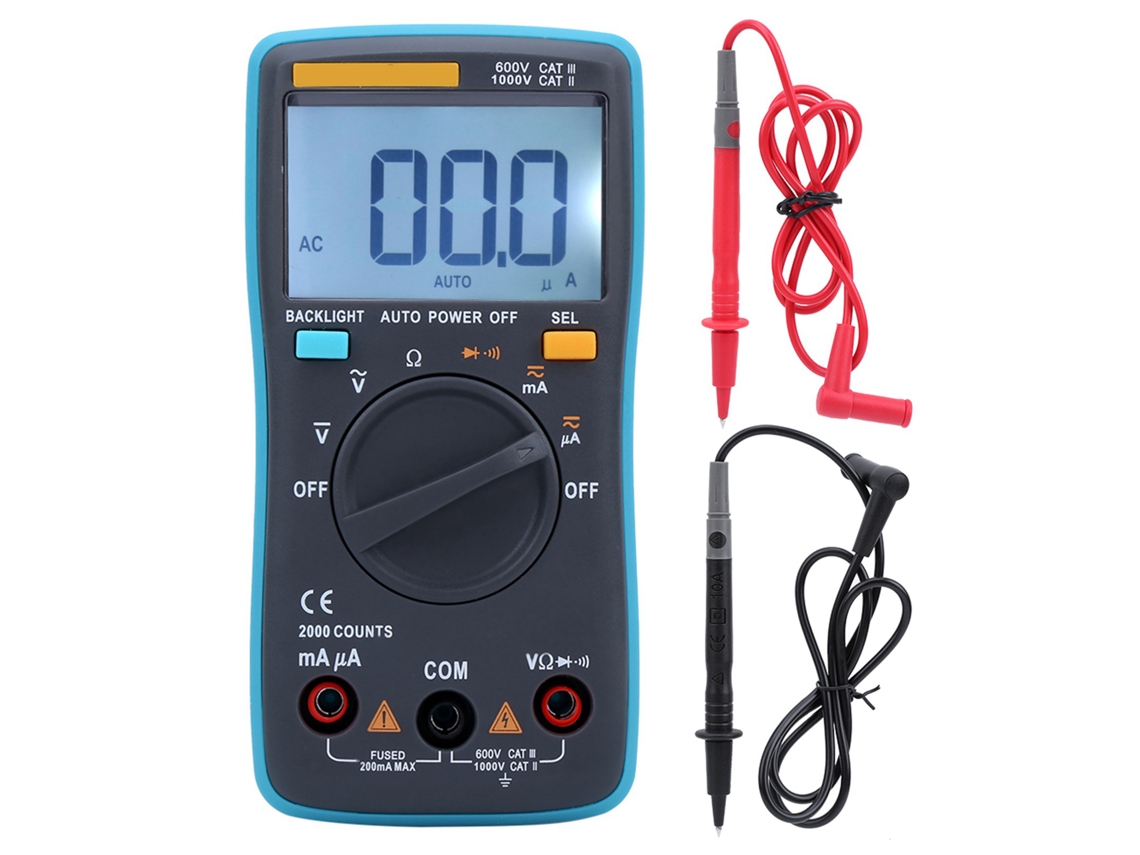 Multímetro Digital Portátil Zt-98 Con Rango Automático, Medidor De Voltaje, Corriente Y Resistencia Ca/cc, Comprobador Eléctrico.