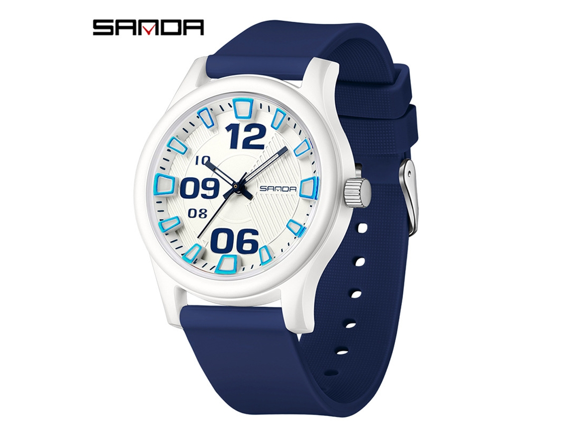 Reloj De Cuarzo Estilo Coreano Para Estudiantes (azul Oscuro), Esfera 3d Creativa, Resistente Al Agua.