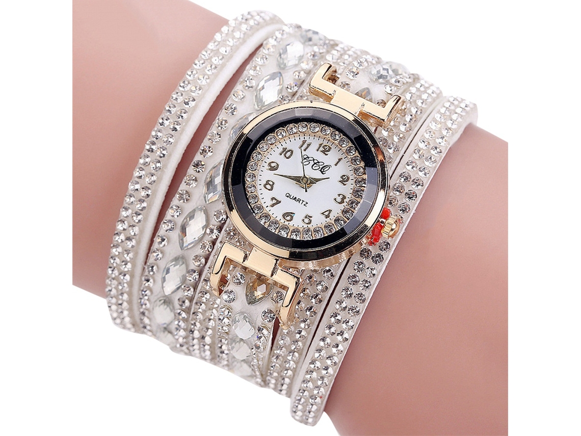 Reloj De Pulsera Clásico Y Sencillo De Cuarzo Para Mujer Con Correa De Pu, Esfera Redonda Con Diamantes De Imitación (azul).