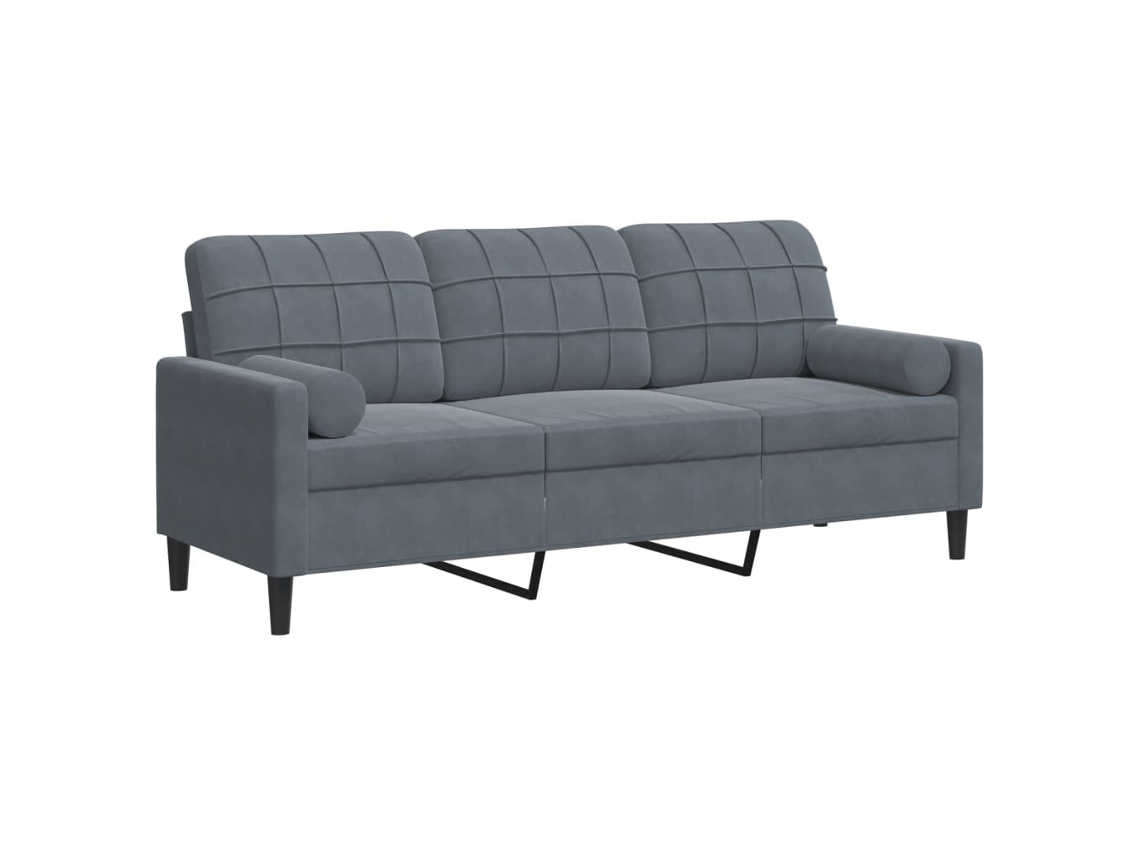 Maison Exclusive - Sofá De 3 Plazas Con Cojines Terciopelo Gris Oscuro 180 Cm