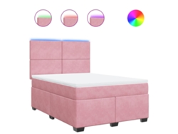 Maison Exclusive - Cama Box Spring Con Colchón Terciopelo Rosa 140x190 Cm
