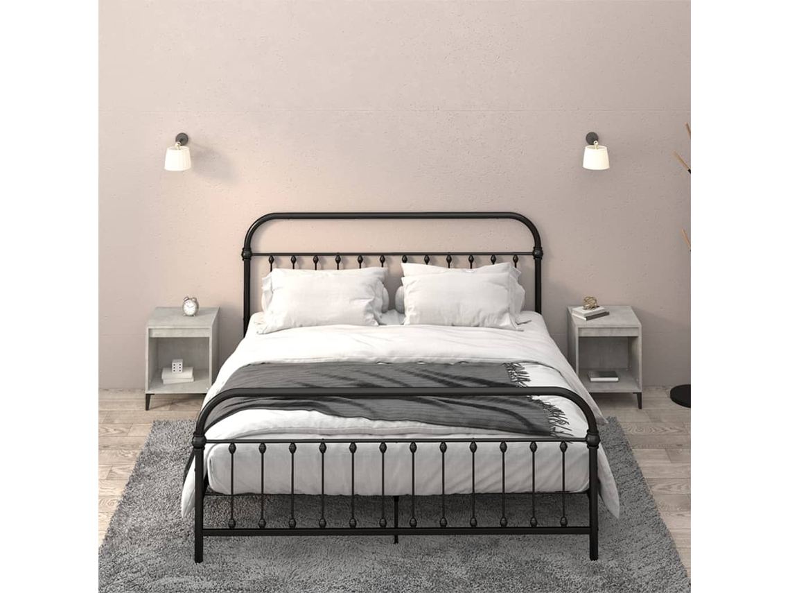 Mesitas de Noche 2 Pzs 40X35X50 Cm Gris Cemento