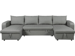 Sofá Cama Esquinero Panorámico ''victor'' De Tela - 4 Plazas - Gris