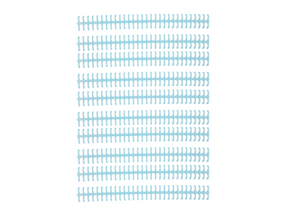 10 Púas Para Encuadernar Hojas Sueltas, 30 Agujeros Precortados, Plástico Pp De 10 Mm, Duraderas, Azul Claro, Transparentes, Para Uso Estudiantil/de Oficina.
