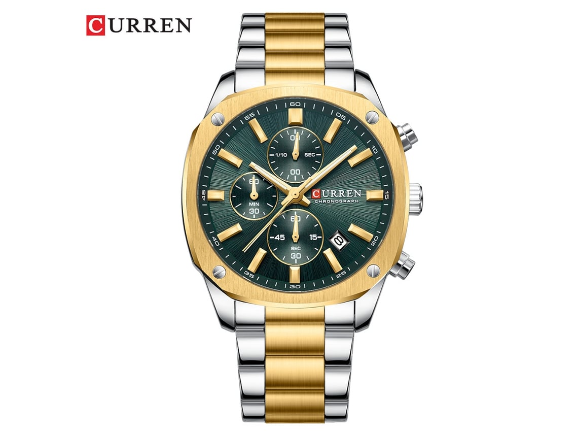 Reloj Cronógrafo Multifuncional De Seis Agujas Para Hombre Con Correa Cuadrada De Acero - Elegante Reloj De Pulsera