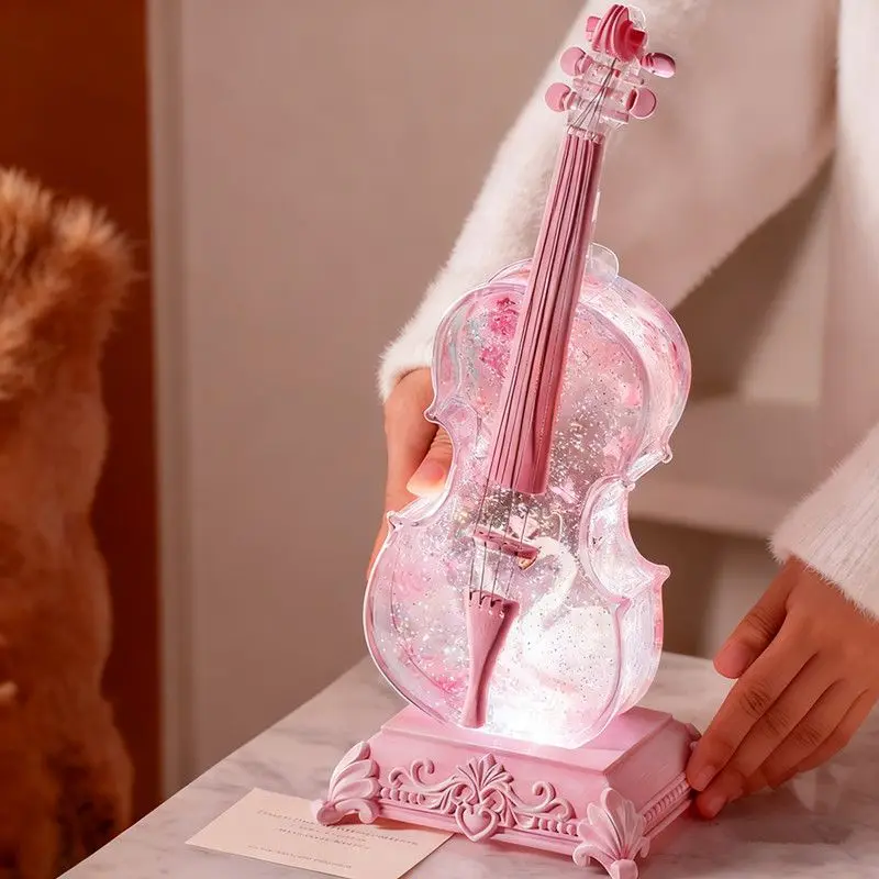 (estilo 3) Caixa De Música Minimalista Em Pvc Com Bola De Cristal E Formato De Violino.
