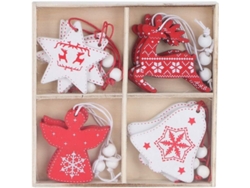 12 Colgantes De Madera Con Forma De Árbol De Navidad Con Cordones Para Decoración Del Hogar Y Fiestas.