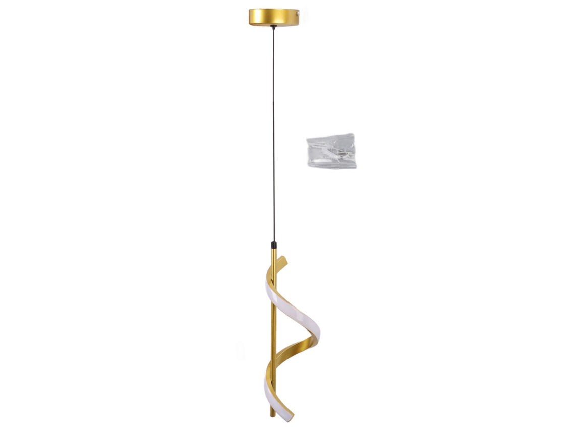 Lámpara colgante LED en espiral 2026, color dorado, luz cálida, alto brillo, protección ocular, para sala de estar, cafetería, hogar, 85 265v
