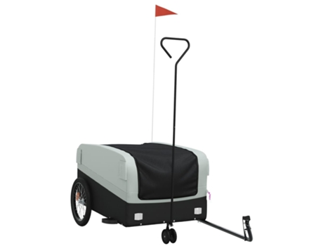 Remolque para bicicleta hierro VIDAXL negro y gris (45 kg)