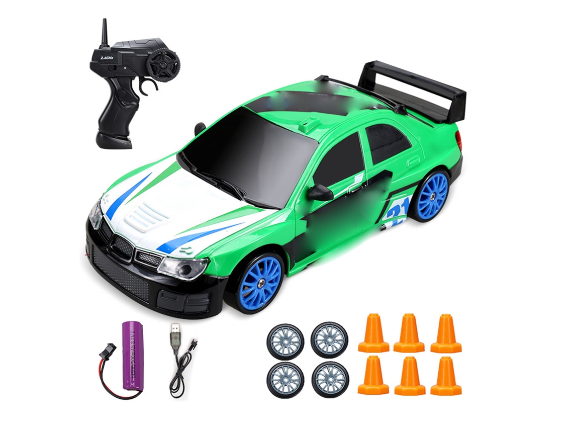 Ats-coche De Control Remoto Rc Drift 4wd De Alta Velocidad Con Grafiti Fashionable Y Recargable Verde