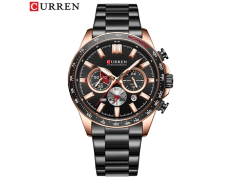 Relojes para Hombre Reloj con Correa para Hombre Relojes de Pulsera con Calendario de Cuarzo Impermeables para Hombre-Concha Rosa Negra LUUCOZK